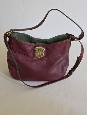 J.W Hulme Vintage Burgundy Leather Shoulder Bag Classic 90s Minimalist Old Money